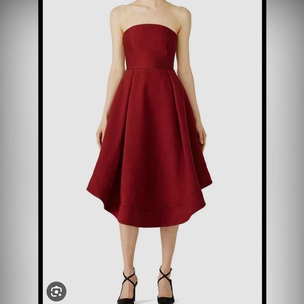Strapless red dress